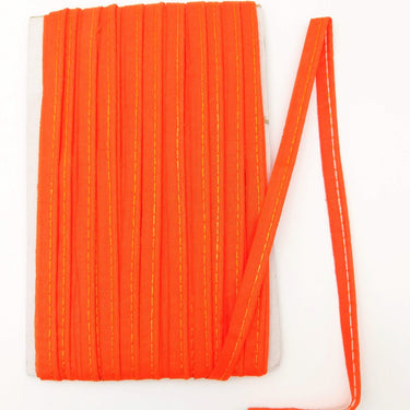 3 Yards, 5mm Flanged Insertion Piping on 10mm Band, Orange Fabric Trim